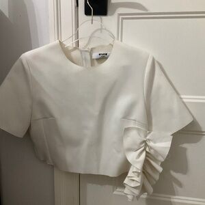 Msgm white crepe top size 40